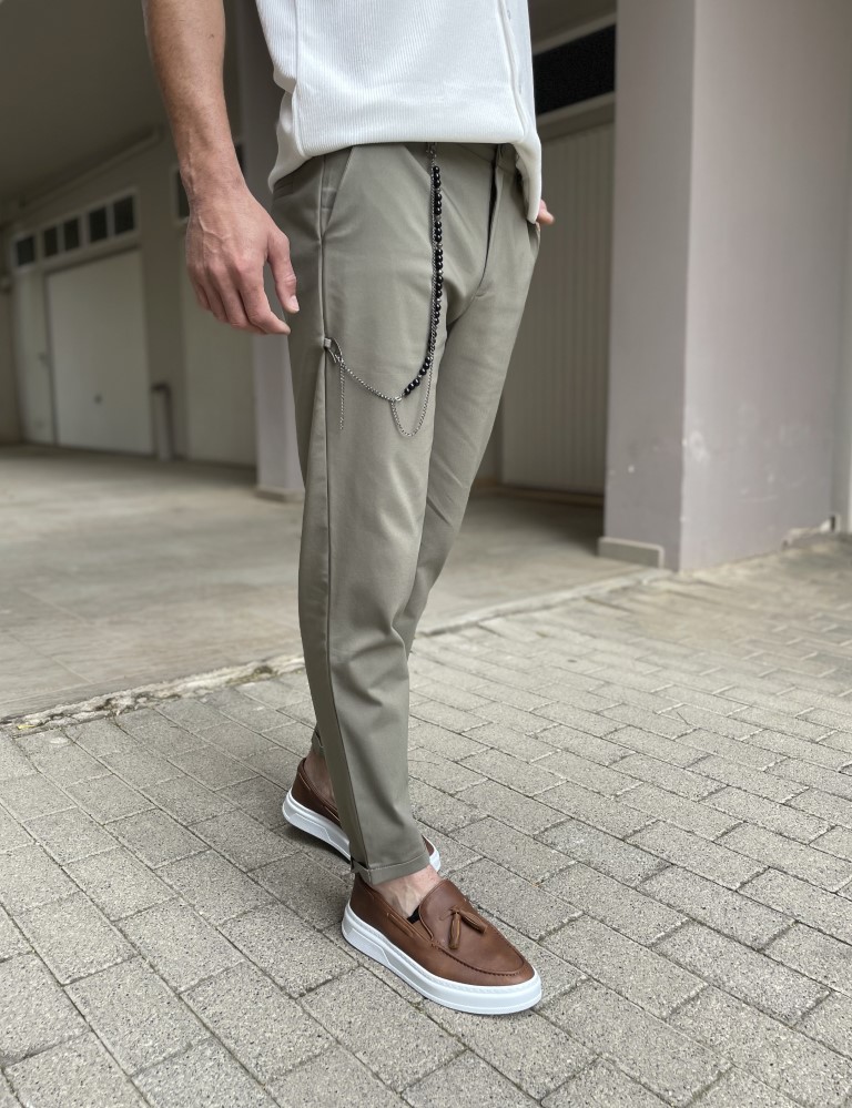 Ben Tailor Ανδρικό λαδί υφασμάτινο παντελόνι Kowalski 0398L φωτογραφία